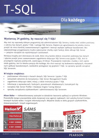 T-SQL dla każdego - Alison Balter [KSIĄŻKA]