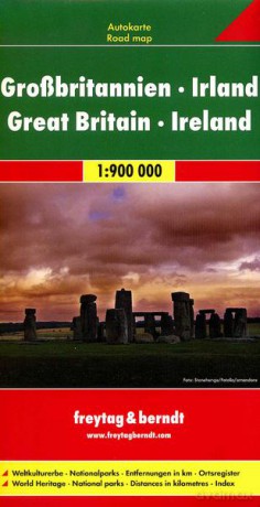 Wielka Brytania, Irlandia mapa 1:900 000