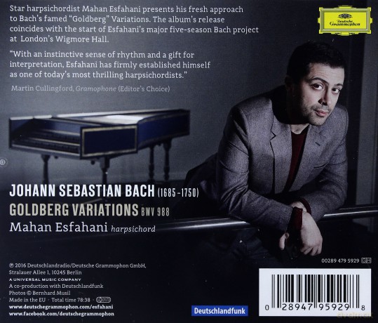 Mahan Esfahani: Bach Goldberg Variations [CD]