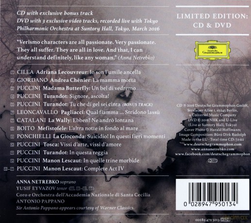 Anna Netrebko: Verismo (Deluxe) [CD]+[DVD]