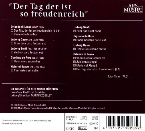 Early Music Group Munchen: 16th Century Munich Christmas [CD]