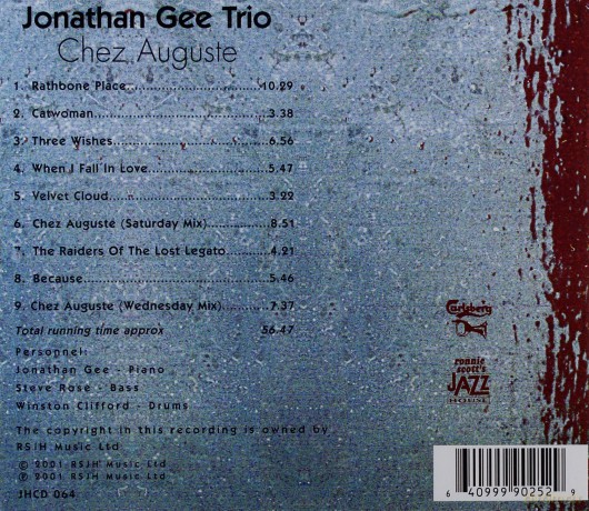 Jonathan Gee Trio: Chez Auguste [CD]