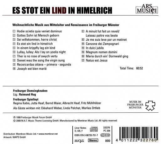 Freiburger Domsingknaben: Christmas Music Middle Ages [CD]
