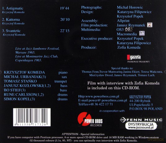 Krzysztof Komeda: Astigmatic the Music of Komeda (digipack) [CD]