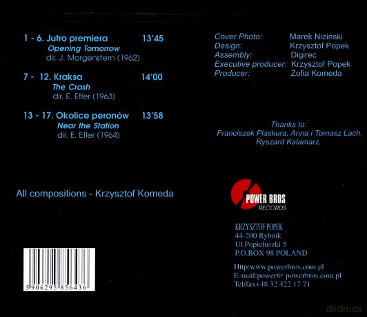 Krzysztof Komeda: Jutro Premiera / Kraksa / Okolice Peronów [CD]