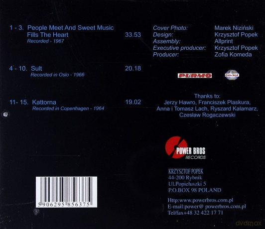 Krzysztof Komeda: Kattorna / Sult [CD]