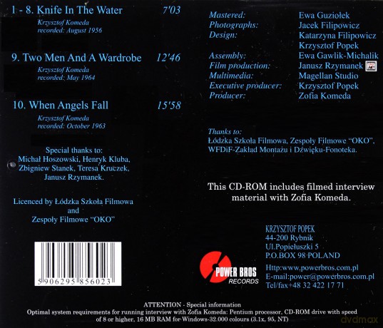 Knife In The Water soundtrack (Nóż w wodzie) (Krzysztof Komeda) [CD]
