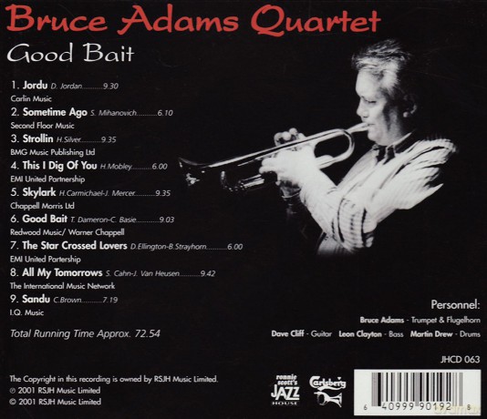 Bruce Adams Quartet: Good Bait [CD]
