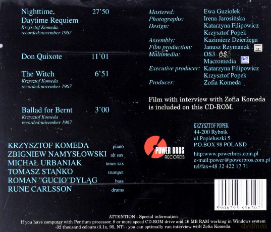 Krzysztof Komeda: Nightime,Daytime Requiem [CD]