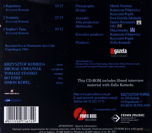 Krzysztof Komeda: Sophia\'s Tune [CD]