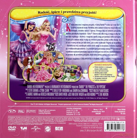 Magiczny Świat Księżniczek (Tom 3) Barbie Księżniczka i piosenkarka (booklet) [DVD]