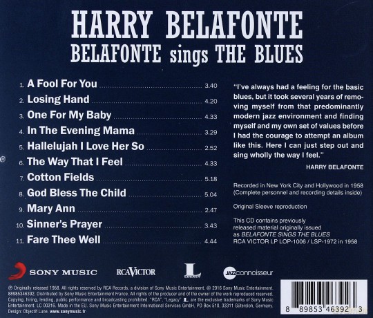 Harry Belafonte: Belafonte Sings the Blues [CD]