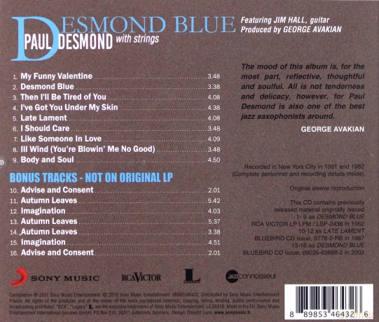 Paul Desmond: Desmond Blue [CD]