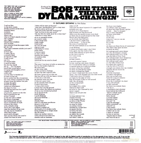 Bob Dylan: The Times They Are A Changin' [Winyl]