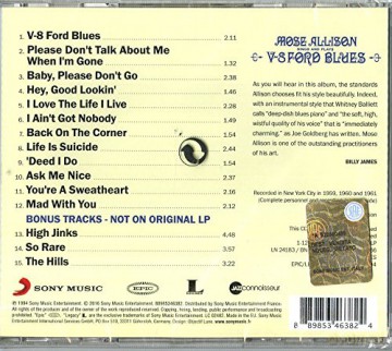 Mose Allison: V-8 Ford Blues [CD]