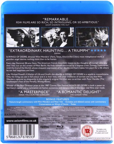 Wings of Desire (Niebo nad Berlinem) [Blu-Ray]