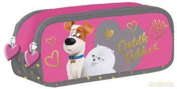 Piórnik saszetka dwukomorowa Pets dziewczynka