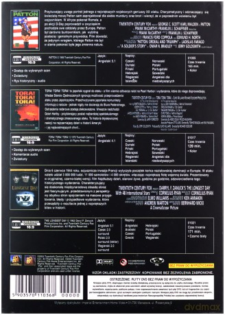 Kolekcja wojenna BOX [3DVD] Patton / Tora! Tora! Tora! / Najdłuższy dzień