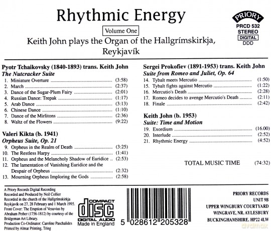 Keith John: Rhythmic Energy - The Organ Of The Hallgrimskirkja. Reykjavik. Iceland [CD]