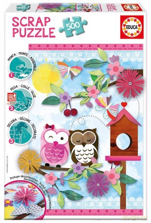 EDUCA 500 Elementów Scrap Puzzle Valentine Art [PUZZLE]