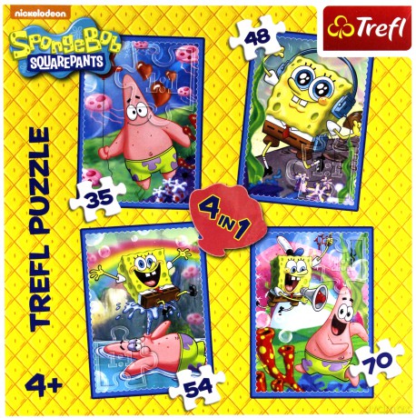 TREFL 4w1 SpongeBob i Patryk [PUZZLE]