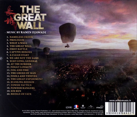 The Great Wall soundtrack (Ramin Djawadi) [CD]