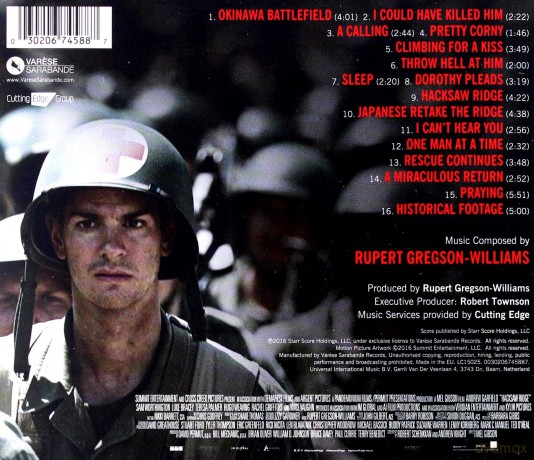 Hacksaw Ridge soundtrack (Przełęcz Ocalonych) [CD]