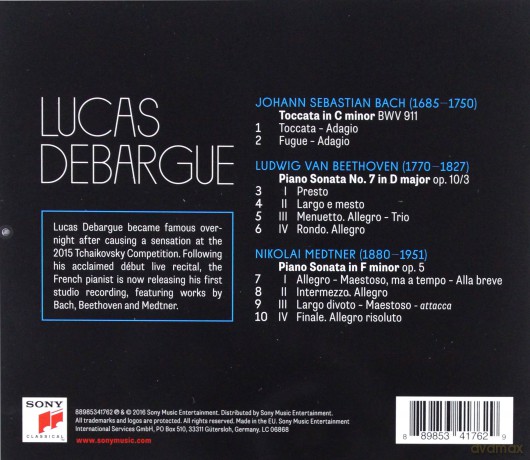 Lucas Debargue: Bach, Beethoven, Medtner [CD]