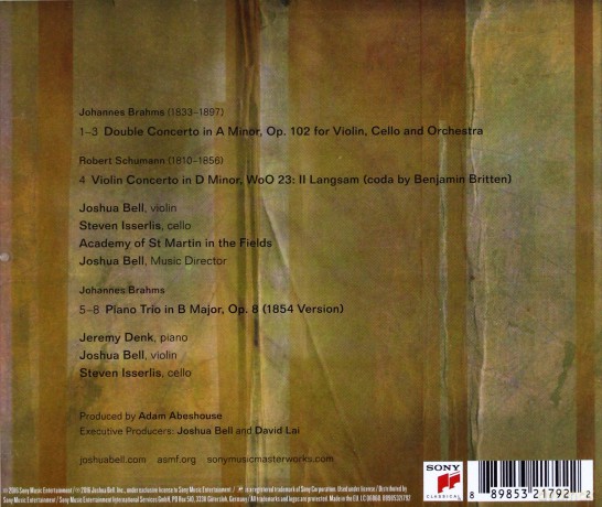 Joshua Bell: For the Love of Brahms [CD]