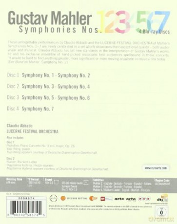 Claudio Abbado: Euroarts - The Mahler Symphonies 1-7 [4xBlu-Ray]