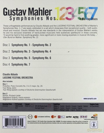 Claudio Abbado: Euroarts - The Mahler Symphonies 1-7 [4xBlu-Ray]