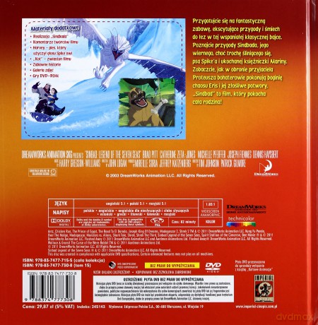 Kultowe Animacje Tom 15: Sindbad: Legenda Siedmiu Mórz (booklet) [DVD]