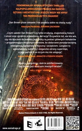 Inferno (okładka filmowa) - Dan Brown [KSIĄŻKA]