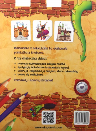 Koloruję Kraków Malowanka z naklejkami [KSIĄŻKA]