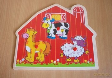 BRIMAREX Drewniany Domek ze Zwierzakami [PUZZLE]