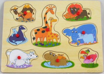 BRIMAREX Układanka Drewniana Dzikie Zwierzęta [PUZZLE]