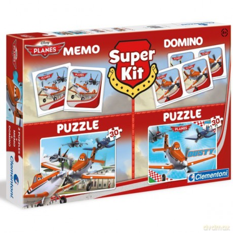 CLEMENTONI 2x30 el. Memo +Domino Samoloty [PUZZLE]