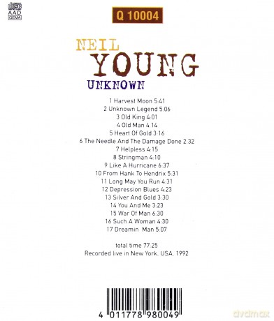 Neil Young: Unknown Q 10004 [CD] 
