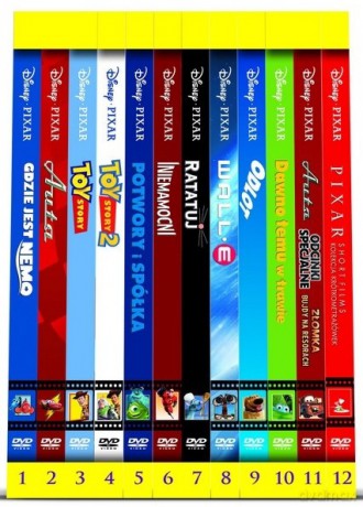 Disney Pixar Wielka kolekcja: Gdzie jest Nemo / Auta / Toy Story / Toy Story 2 / Potwory i spółka / Iniemamocni / Ratatuj / Wall-E / Odlot / Dawno temu w trawie / Kolekcja krótkometrażówek (booklet) Pakiet [12DVD]