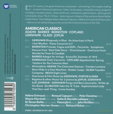 Simon Rattle & Helene Grimaud & Paavo Jarvi & Wayne Marshall & John Mcglinn: American Classics (Barber, Bernstein, Copland, Gershwin) [6CD]