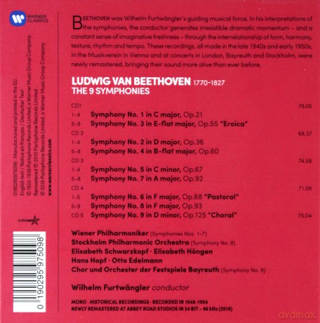 Wilhelm Furtwangler: Beethoven: The Complete Symphonies [5CD]