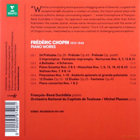 Francois-Rene Duchable: Chopin: Concertos, Etudes, Sonatas 2 & 3, Polonaises, Etc.. [6CD]