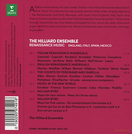 Hilliard Ensemble: Renaissance Music: England, Italy, Spain, Mexico [6CD]