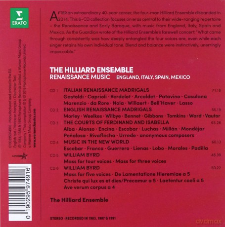 Hilliard Ensemble: Renaissance Music: England, Italy, Spain, Mexico [6CD]