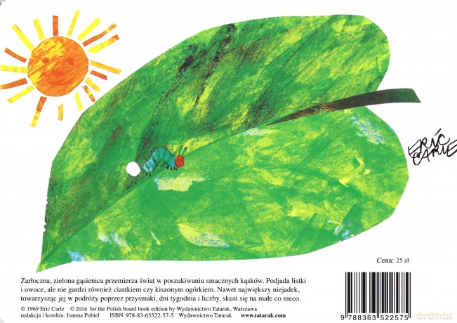 Bardzo głodna gąsienica - Eric Carle (twarda) [KSIĄŻKA]