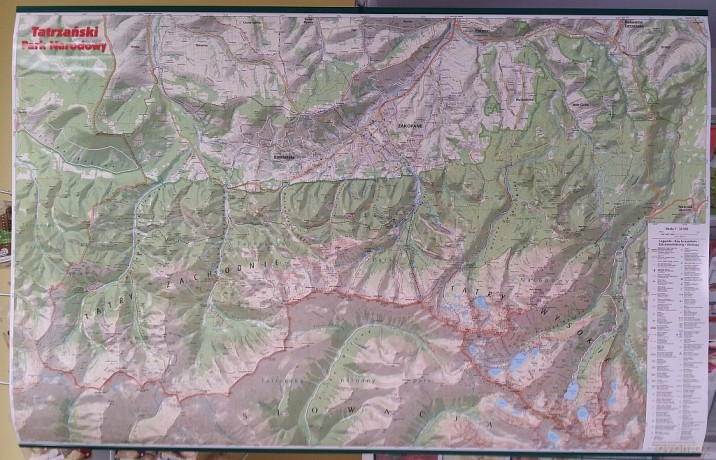 Mapa ścienna Tatrzański Park Narodowy 1:30 000