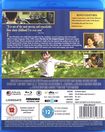 Boy in the Striped Pyjamas (Chłopiec w pasiastej piżamie) [Blu-Ray]