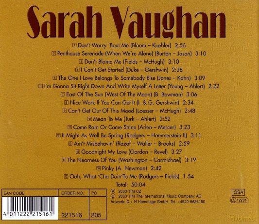 The Best of Sarah Vaughan [CD]