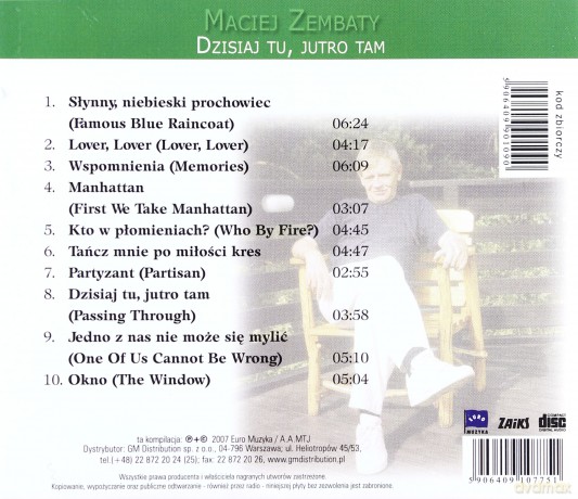 Maciej Zembaty: Platynowe przeboje - Dzisiaj tu, jutro tam [CD]