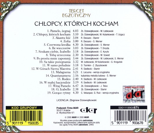 Tercet Egzotyczny: Chłopcy, których kocham [CD]